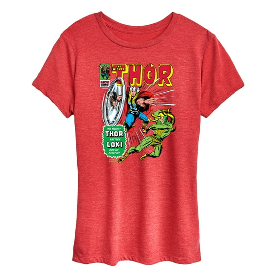 Marvel Thor - Retro Comic Book Cover - Women's Short Sleeve Graphic T-Shirt