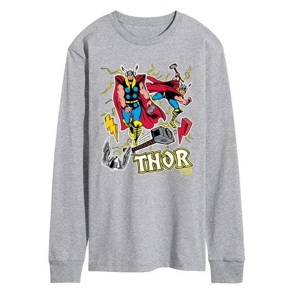 Marvel Thor - Stickers Style - Men's Long Sleeve Graphic T-Shirt