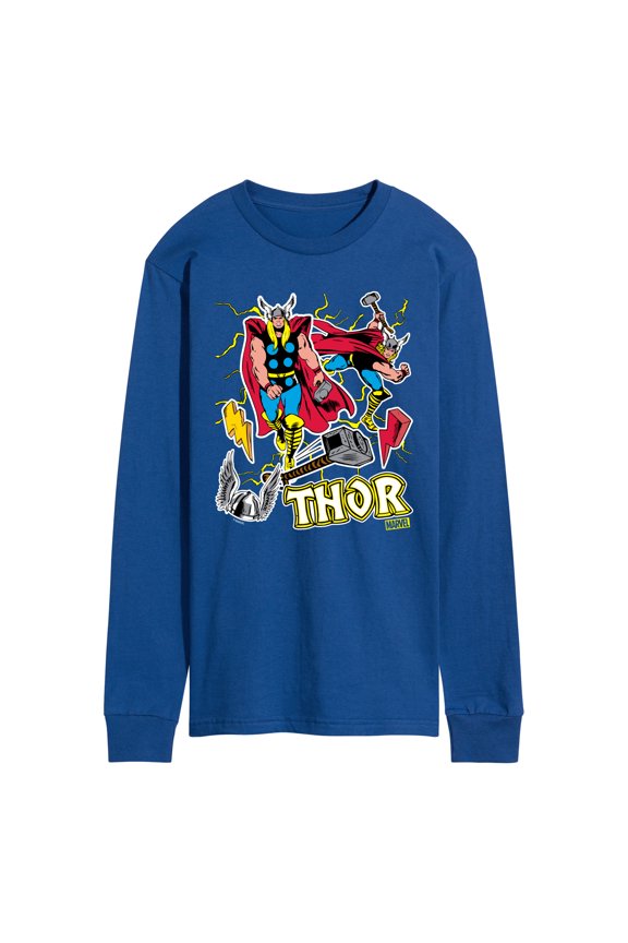 Thor - Stickers Style - Men's Long Sleeve Graphic T-Shirt