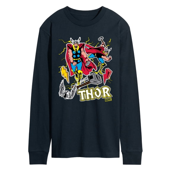 Marvel Thor - Stickers Style - Men's Long Sleeve Graphic T-Shirt