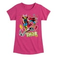 thumbnail image 1 of Marvel Thor - Stickers Style - Toddler and Youth Girls Fitted Short Sleeve Graphic T-Shirt, 1 of 5