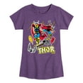 thumbnail image 1 of Marvel Thor - Stickers Style - Toddler and Youth Girls Fitted Short Sleeve Graphic T-Shirt, 1 of 5