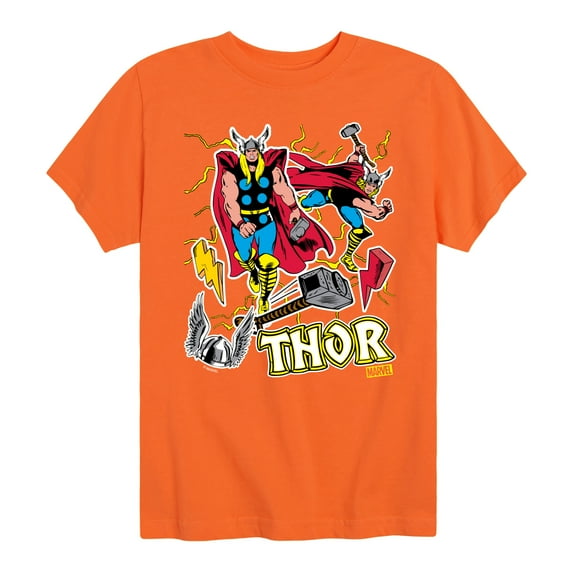 Marvel Thor - Stickers Style - Toddler and Youth Short Sleeve Graphic T-Shirt
