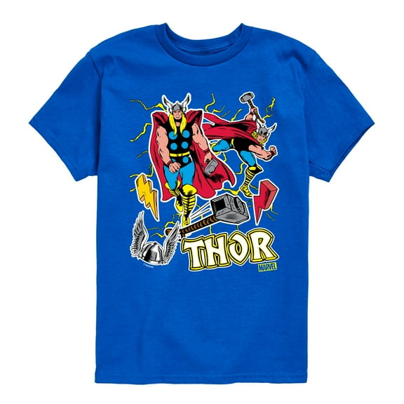 Marvel Thor - Stickers Style - Toddler and Youth Short Sleeve Graphic T-Shirt