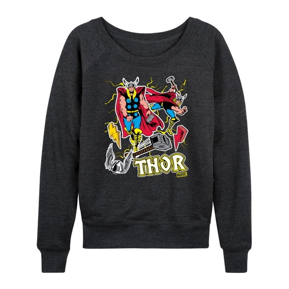 Marvel Thor - Stickers Style - Women's French Terry Pullover Sweatshirt