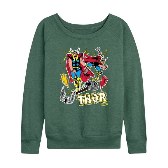 Marvel Thor - Stickers Style - Women's French Terry Pullover Sweatshirt