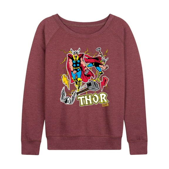 Marvel Thor - Stickers Style - Women's French Terry Pullover Sweatshirt