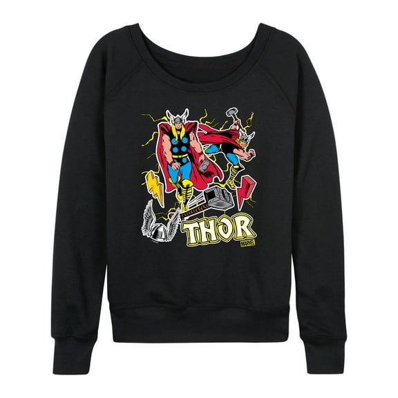 Marvel Thor - Stickers Style - Women's French Terry Pullover Long Sleeve Shirt