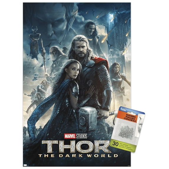 Marvel Thor: The Dark World - Group One Sheet Wall Poster with Pushpins, 14.725" x 22.375"