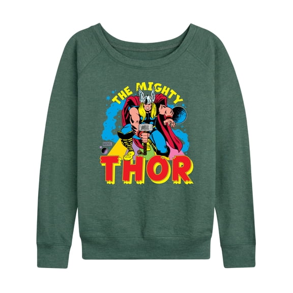 Marvel Thor - The Mighty - Women's French Terry Pullover Long Sleeve Shirt
