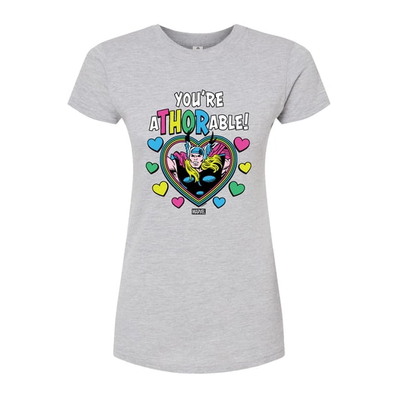 Marvel Thor - Valentine You're Athorable - Juniors Fitted Graphic T-Shirt