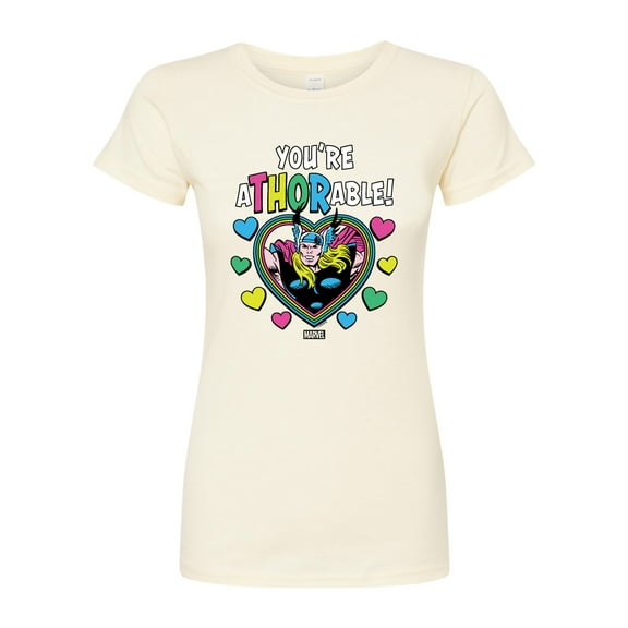 Marvel Thor - Valentine You're Athorable - Juniors Fitted Graphic T-Shirt