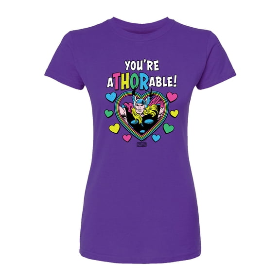 Marvel Thor - Valentine You're Athorable - Juniors Fitted Graphic T-Shirt