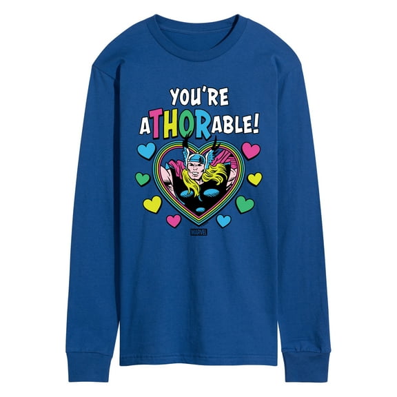 Marvel Thor - Valentine You're Athorable - Men's Long Sleeve Graphic T-Shirt