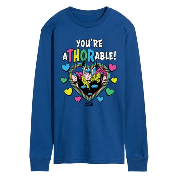 Marvel Thor - Valentine You're Athorable - Men's Long Sleeve Graphic T-Shirt