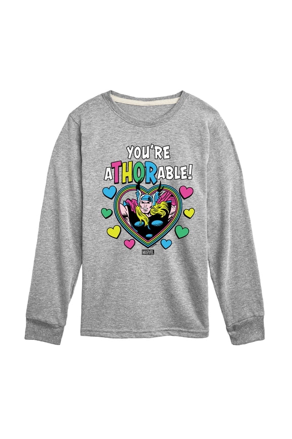 Thor - Valentine You're Athorable - Toddler And Youth Long Sleeve Graphic T-Shirt