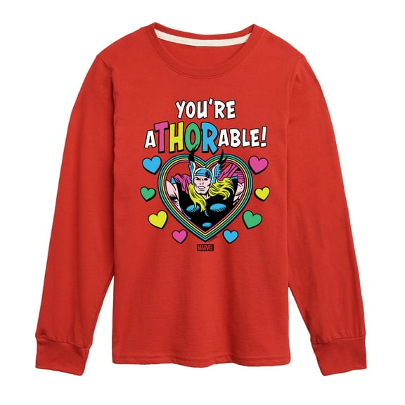 Marvel Thor - Valentine You're Athorable - Toddler And Youth Long Sleeve Graphic T-Shirt