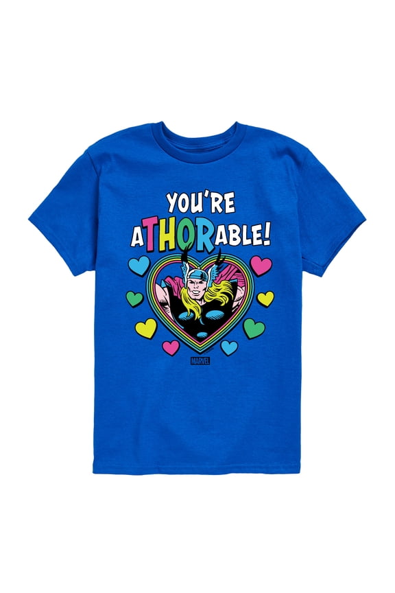 Thor - Valentine You're Athorable - Toddler and Youth Boys Short Sleeve Graphic T-Shirt