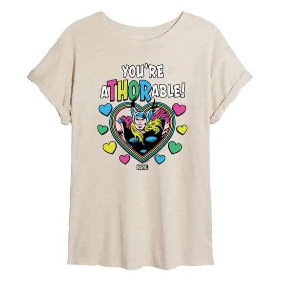 Marvel Thor - Valentine You're Athorable - Women's Oversized Graphic T-Shirt