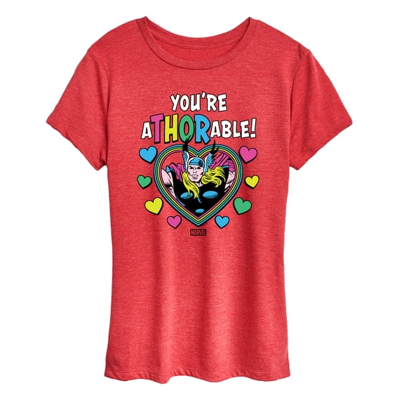 Marvel Thor - Valentine You're Athorable - Women's Short Sleeve Graphic T-Shirt