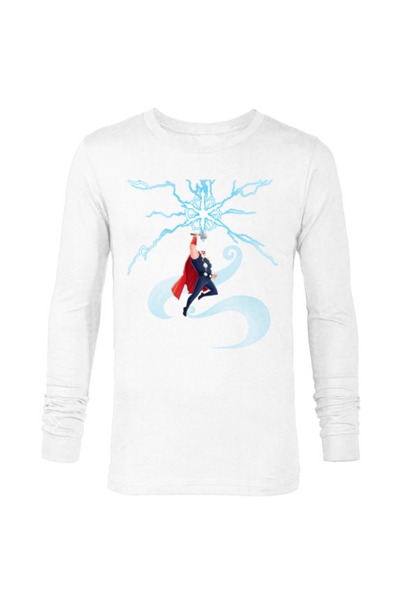 Thor Winter Snowflake Holiday Standard - Long Sleeve T-Shirt for Men – Customized-White