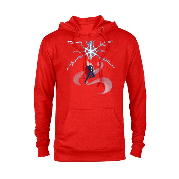 Marvel Thor Winter Snowflake Holiday Standard - Pullover Hoodie for Adults – Customized-Red Heather