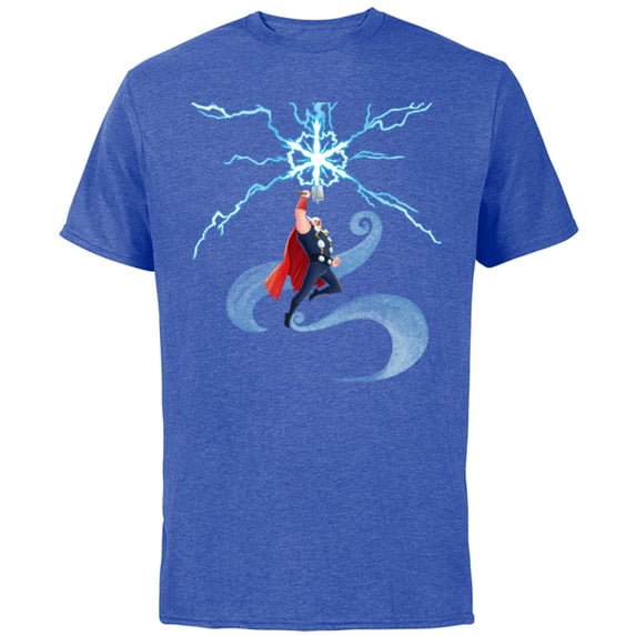 Marvel Thor Winter Snowflake Holiday Standard - Short Sleeve Cotton T-Shirt for Adults - Customized-Royal Heather