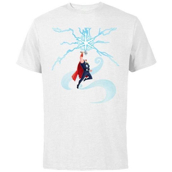 Marvel Thor Winter Snowflake Holiday Standard - Short Sleeve Cotton T-Shirt for Adults - Customized-White