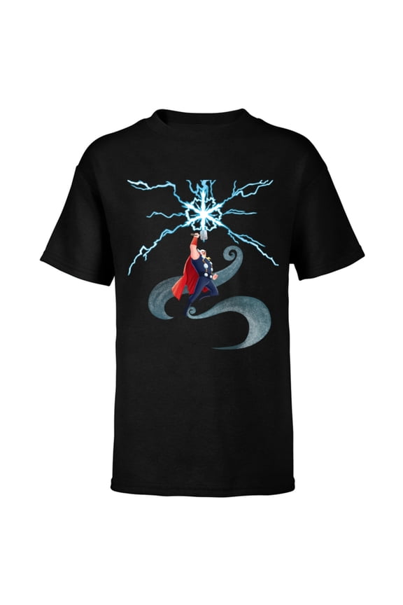 Thor Winter Snowflake Holiday Standard - Short Sleeve T-Shirt for Kids – Customized-Black