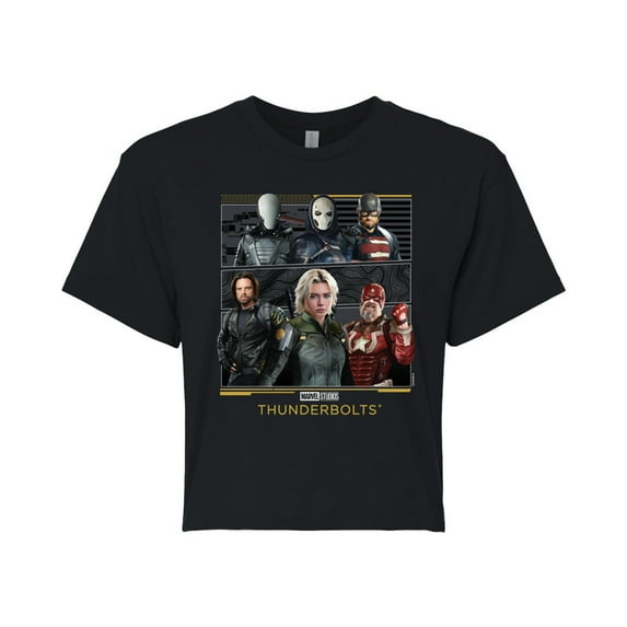 Marvel - Thunderbolts Grid - Juniors Cropped Graphic T-Shirt