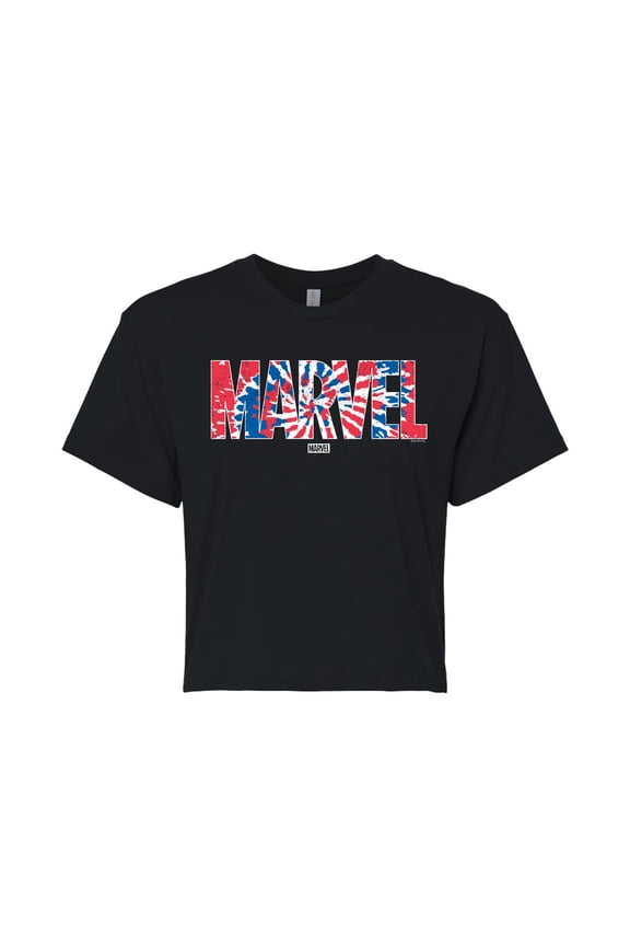 - Tie Dye - Juniors Cropped Graphic T-Shirt