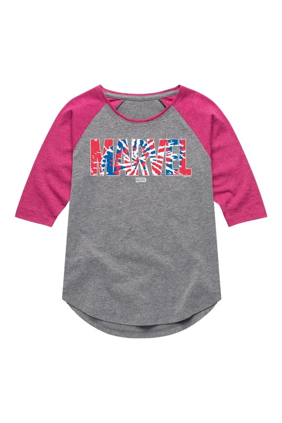 - Tie Dye - Toddler And Youth Girls Shirt Tail Raglan