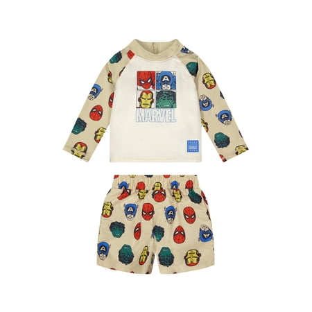 Dreamwave Apparel Character Toddler Boy Rash Guard Swim Set, 2- Pieces, Sizes 12M- 5T