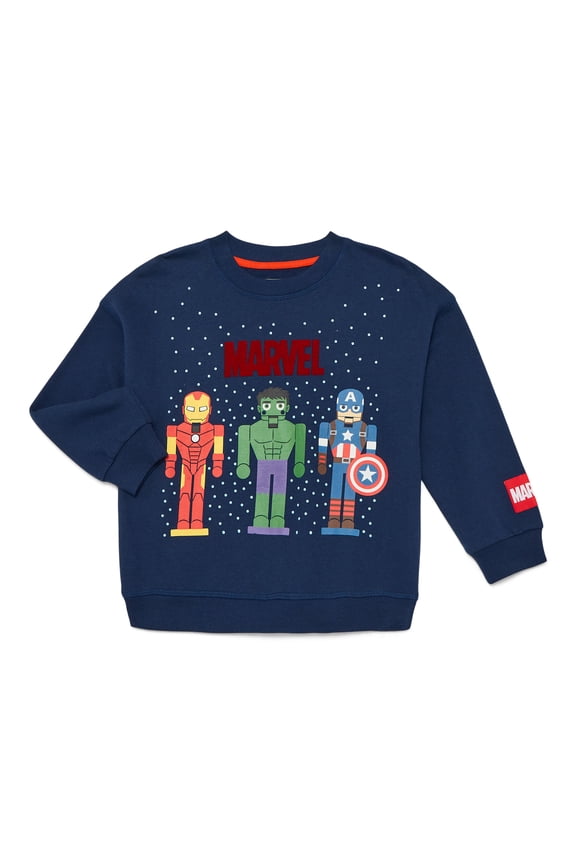 Marvel Toddlers' Graphic Crewneck Sweatshirt with Long Sleeves, Sizes 12M-5T