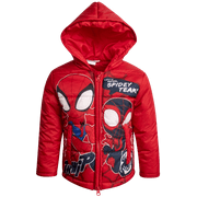 Marvel Little Boys' Puffer Jacket - Spider-Man, Miles, and Spider Gwen Bubble Puffer Jackets (2T-7)