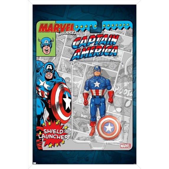 Marvel Toy Vault - Captain America Wall Poster, 14.725" x 22.375" Framed
