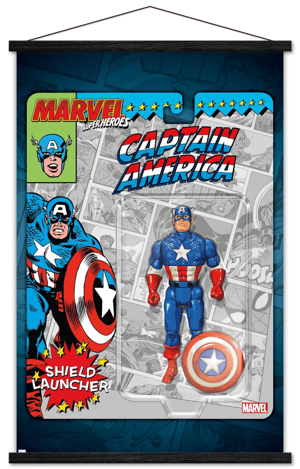 Marvel Toy Vault - Captain America Wall Poster with Magnetic Frame, 22.375" x 34"