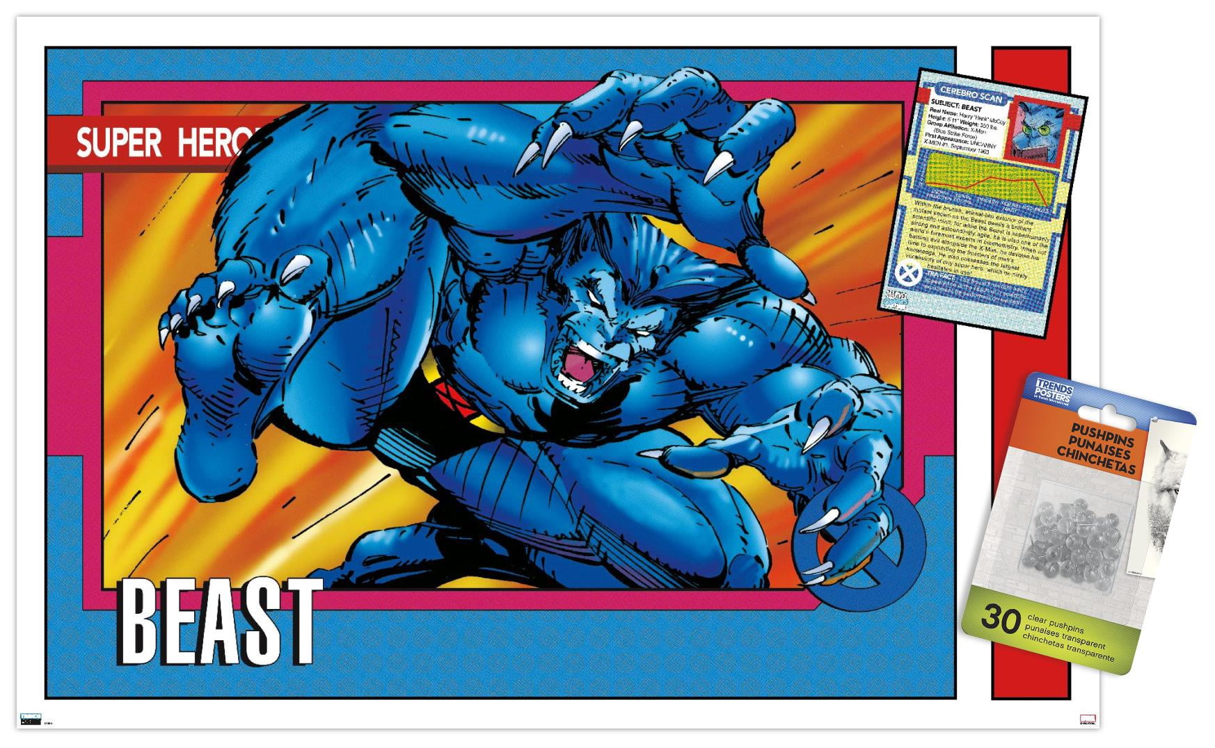Marvel Trading Cards - Beast Wall Poster with Push Pins, 14.725" x 22.375"