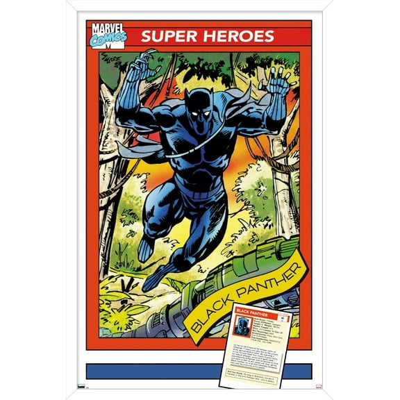 Marvel Trading Cards - Black Panther Wall Poster, 22.375" x 34" Framed