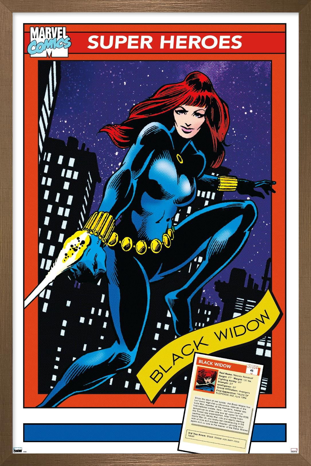 Marvel Trading Cards - Black Widow Wall Poster, 14.725" x 22.375" Framed