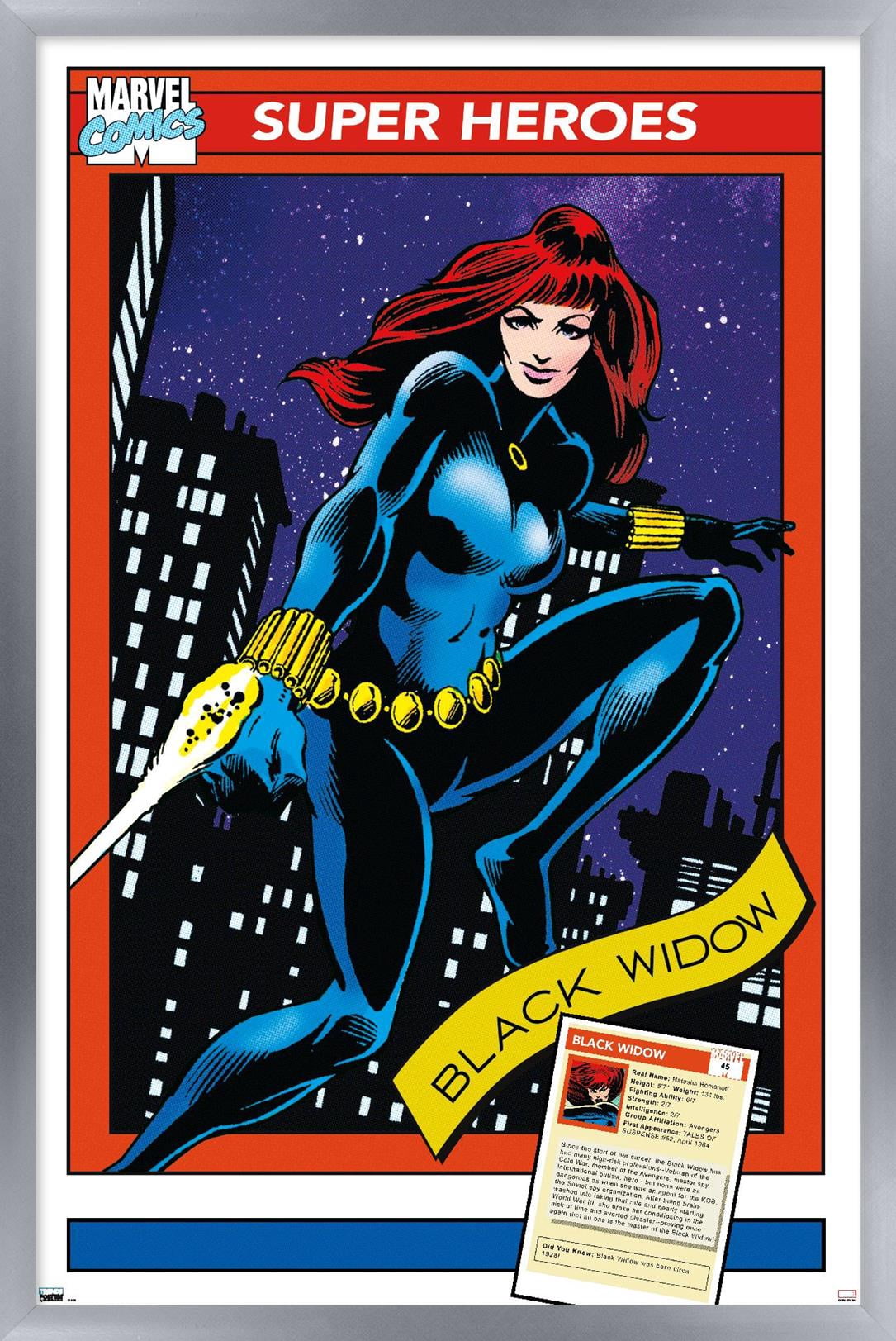Marvel Trading Cards - Black Widow Wall Poster, 14.725" x 22.375" Framed
