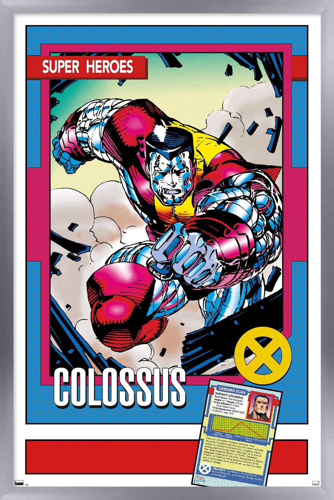 Marvel Trading Cards - Colossus Wall Poster, 14.725" x 22.375" Framed