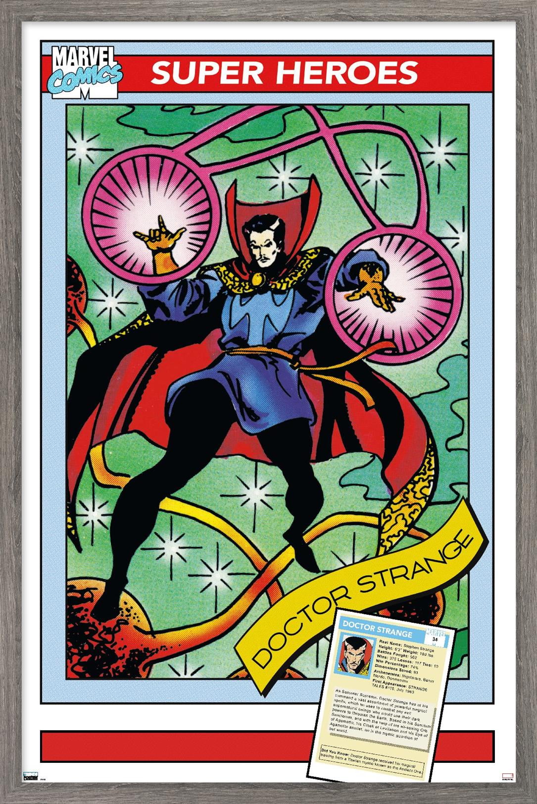 Marvel Trading Cards - Doctor Strange Wall Poster, 14.725" x 22.375" Framed