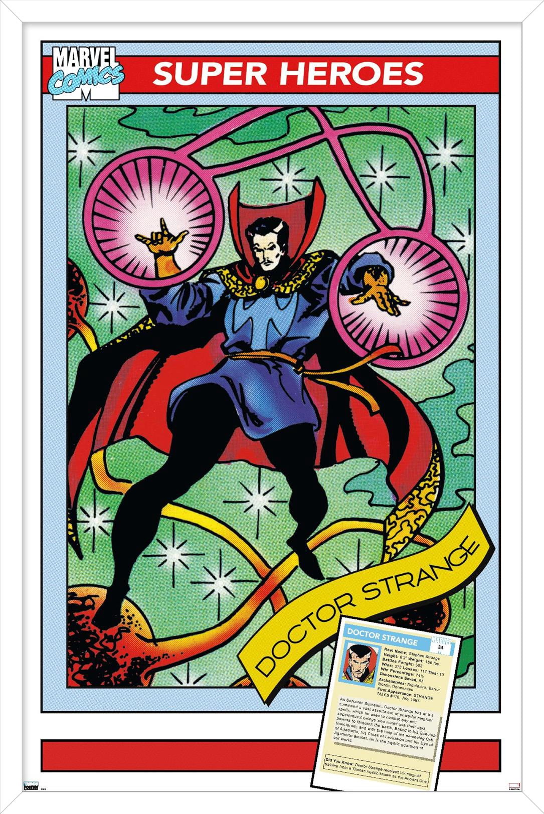 Marvel Trading Cards - Doctor Strange Wall Poster, 22.375" x 34" Framed