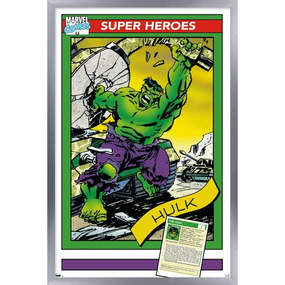 Marvel Trading Cards - Hulk Wall Poster, 14.725" x 22.375" Framed