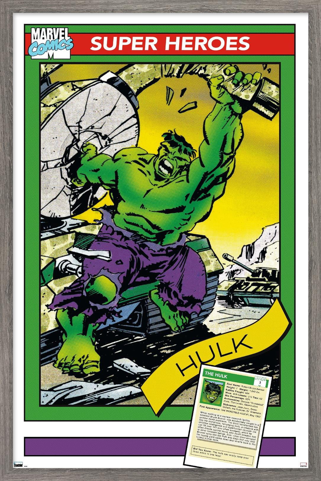 Marvel Trading Cards - Hulk Wall Poster, 14.725" x 22.375" Framed