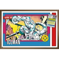 Marvel Trading Cards - Iceman Wall Poster, 14.725" x 22.375" Framed
