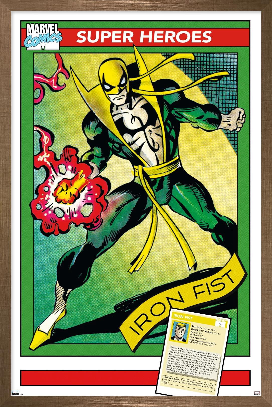 Marvel Trading Cards - Iron Fist Wall Poster, 14.725" x 22.375" Framed