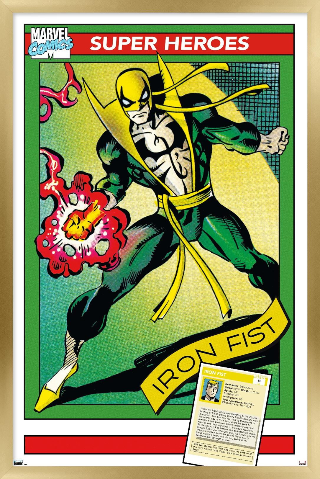 Marvel Trading Cards - Iron Fist Wall Poster, 22.375" x 34" Framed