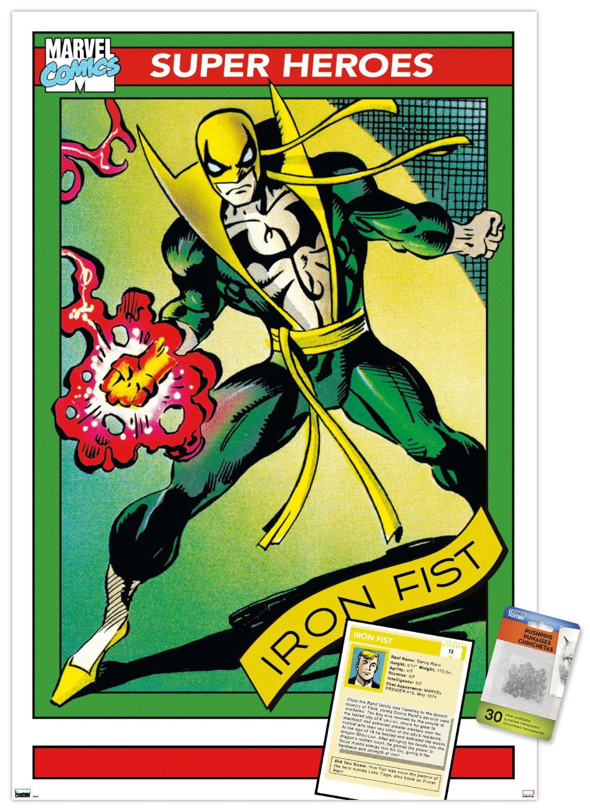 Marvel Trading Cards - Iron Fist Wall Poster with Pushpins, 22.375" x 34"